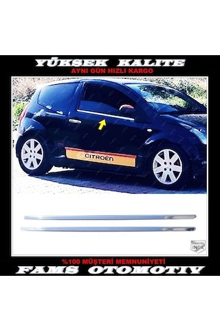 IMG-879287365520626599.jpg Citroen C2 Krom Cam Çıtası 2 Prç. 2002 Üzeri P. Çelik - Görsel 1