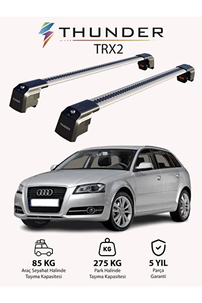 1_org_zoom-17659.jpg AUDI A3 SPORTBACK 2004-2012 TRX2 Thunder Carrier Kilitli Ara Atkı Taşıyıcı Tavan Barı Siyah - Görsel 1