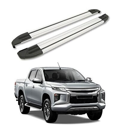 MITSUBISHI L200 (Mk5) DOUBLE CAB 2015- BRILLANT Uyumlu YAN BASAMAK GRİ