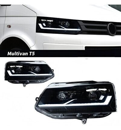 VW TRANSPORTER T5 2012-2015 UYUMLU T6.1 DİZAYN FUL LED ÖN FAR