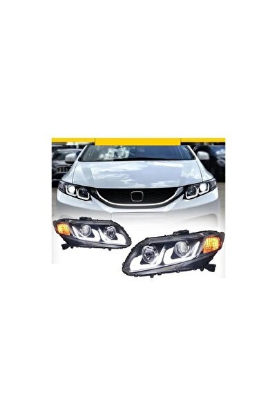 1_org_zoom-31345.jpg honda civic fb7 2013.2014.2015 uyumlu çift U far - Görsel 1