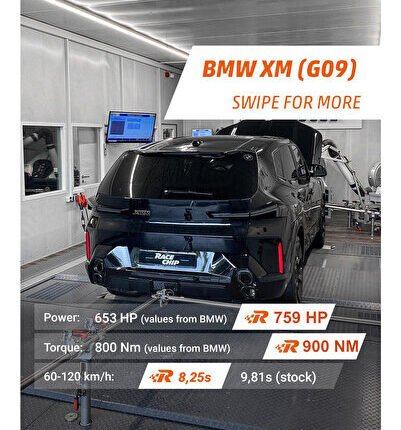 Bmw XM (G09) 4.4L 653 HP Plug-in Hibrid Motor için Gts Black Chip Tuning +106 HP ve +100 Nm Tork