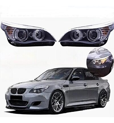 BMW E60 2003-2007 MAKYAJSIZ KASAYA UYMLU LCİ DİZAYN ÖN FAR