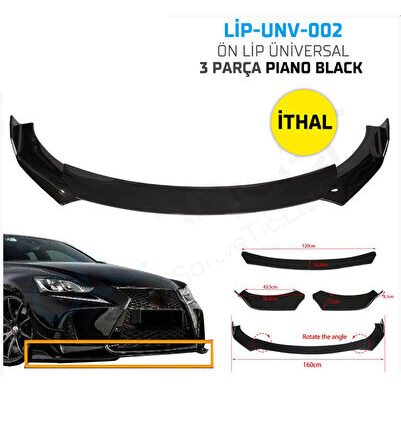 Mitsubishi Maraton Uyumlu Batman 3 Parça Piano Black Tampon Eki İthal Ön Lip