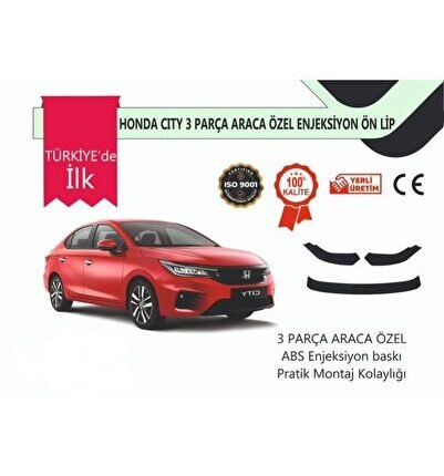 City Ön Lip 3 Parça Lip Pianoblack Abs Plastik Araca Özel Ürün