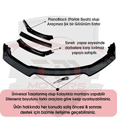 Maserati 3200 4 Parça Beyaz Ön Tampon Eki Piano Black Lip