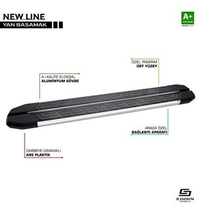 Land Rover Uyumlu Range Rover Evoque Newline Krom Yan Basamak 173 Cm 2012-2017