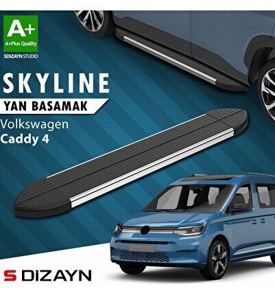 S-Dizayn VW Caddy 4 Skyline Krom Yan Basamak 193 Cm 2020 Üzeri A+ Kalite