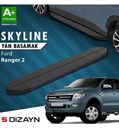 S-Dizayn Ford Ranger 2 Skyline Siyah Yan Basamak 193 Cm 2006-2013 A+ Kalite