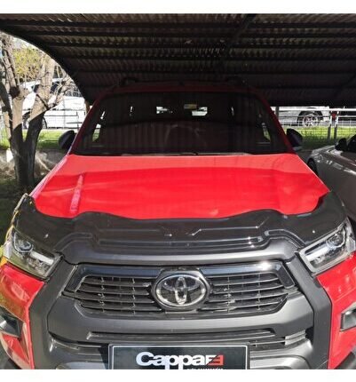 Toyota Hilux Ön Kaput Koruyucu Rüzgarlığı Yarasa Model 4mm Akrilik (abs) Piano Black 2021->