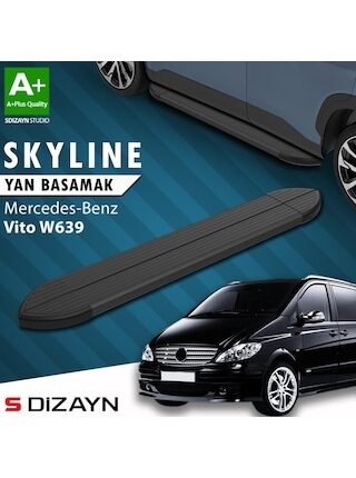 Mercedes Vito W639 Kısa Şase Skyline Siyah Yan Basamak 233 Cm 2004-2014 A+ Kalite