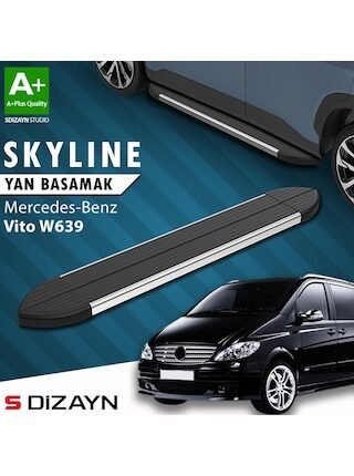 Mercedes Vito W639 Kısa Şase Skyline Krom Yan Basamak 233 Cm 2004-2014 A+ Kalite