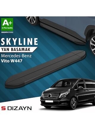 Mercedes Vito W447 Kısa Şase Skyline Siyah Yan Basamak 233 Cm 2014 Üzeri A+ Kalite